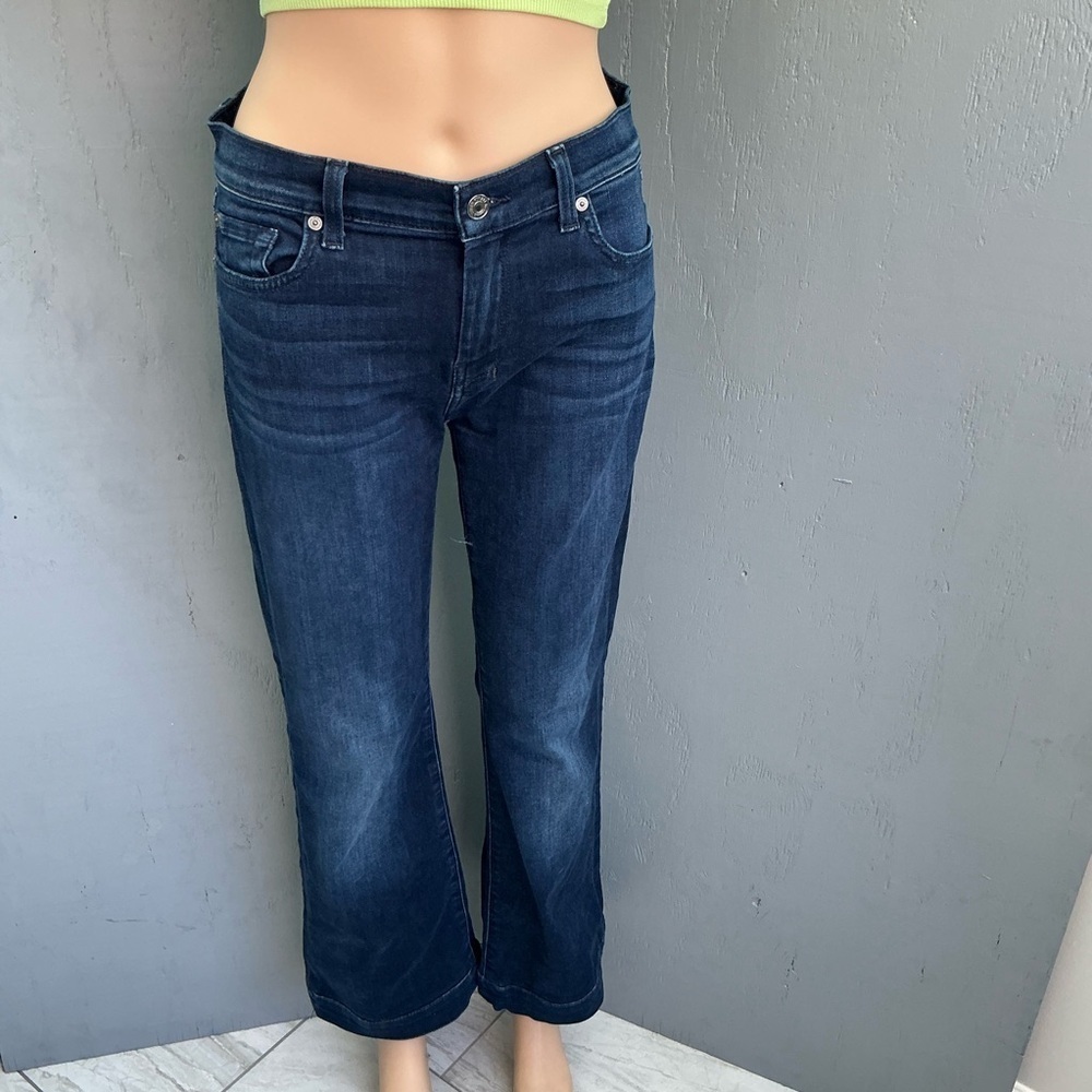 7 For All Mankind Blue Straight Leg Jeans